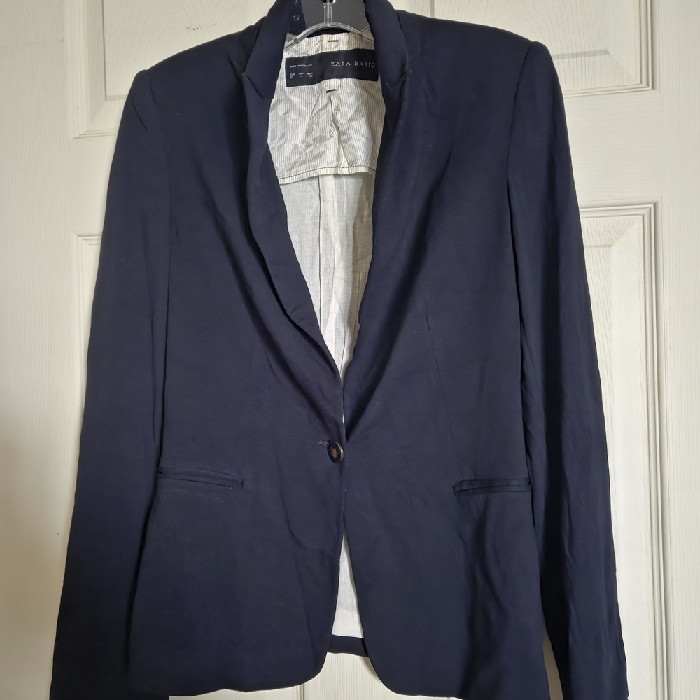 Zara Women's Navy Blazer Medium